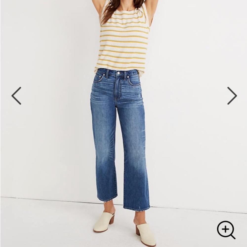 Madewell Slim Wide Leg Pant Crop Garret Wash